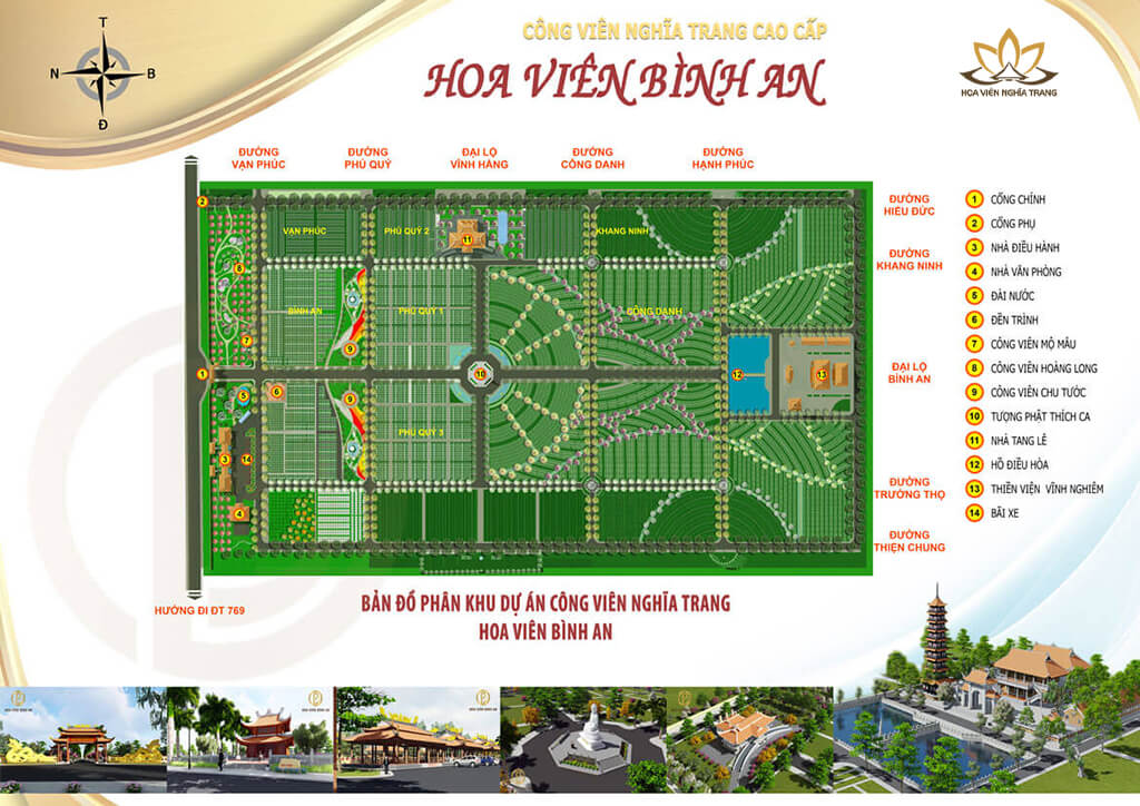 Sơ đồ tổng thể Hoa Viên Bình An
