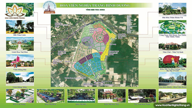Bản đồ hoa viên nghĩa trang Bình Dương
