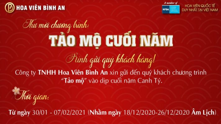 thư mời chương trình tảo mộ cuối năm